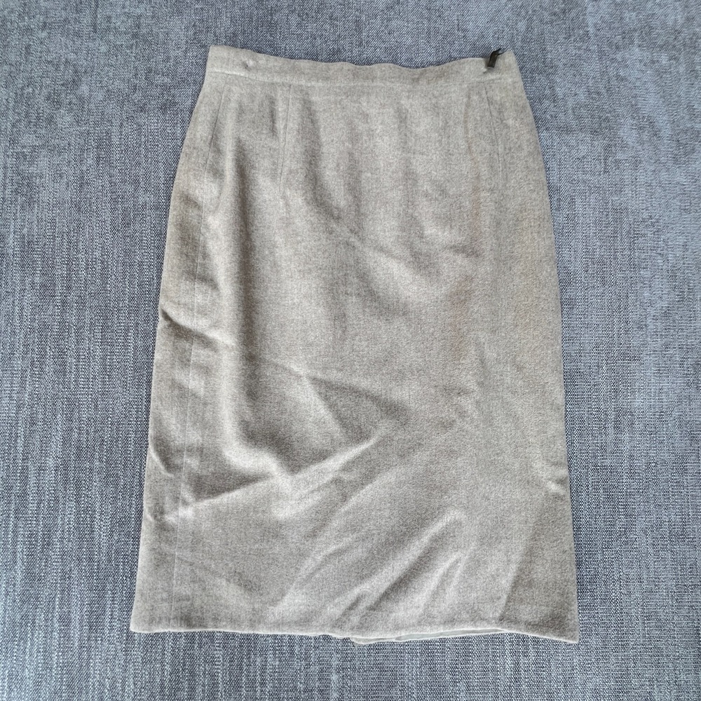Cerruti 1881 Straight & Pencil Skirt Womens 36 Wool Taupe Beige Cashmere Blend